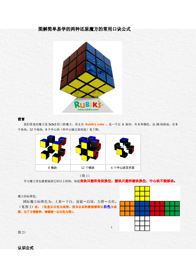 魔方三阶公式图解七步教程